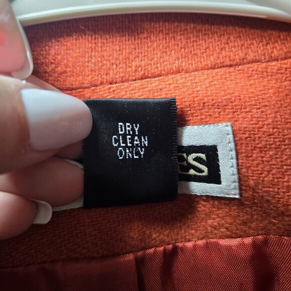 Vintage Maurices 100% Wool Full Zip Coat Womens Orange‎ - Picture 3 of 6